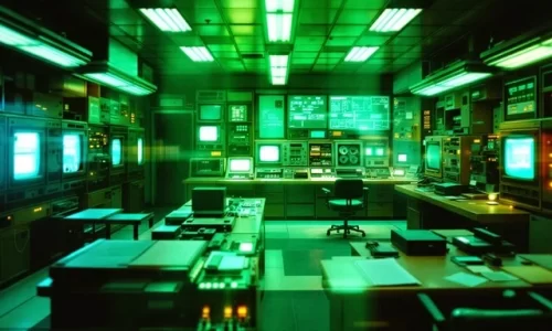 green-computer-room-stockcake